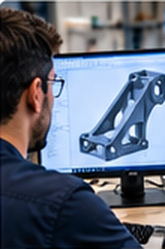 Engineer working on a 3D model / engineering design