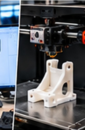3D printed part being produced in a workshop